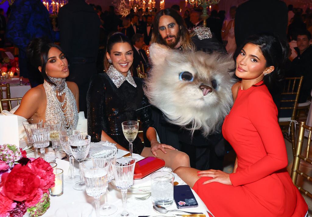Kim Kardashian, Kendall Jenner, Jared Leto and Kylie Jenner attend The 2023 Met Gala. Arturo Holmes/MG23/Getty Images