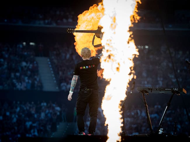 Ed Sheeran during his concert at the Riyadh Air Metropolitano on May 30, 2025, in Madrid, Spain. Ed Sheeran has sold out his two concerts in Madrid, today, May 30, and tomorrow, May 31, bringing together 140,000 people and breaking records at the Metropolitano Stadium. These shows inaugurate his Mathematics Tour 2025, which will tour 13 European countries this summer. In Madrid, he will review his greatest hits and has performed live tracks from his upcoming album ‘Play’, which will be released in September. After successful tours in the United States, Asia and the Middle East, he is embarking on a new musical stage. A. Perez Meca/Europa Press via Getty Images