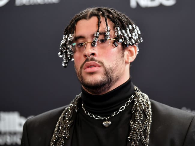Bad Bunny poses backstage at the 2020 Billboard Music Awards, broadcast on October 14, 2020 at the Dolby Theatre in Los Angeles, CA. Amy Sussman/BBMA2020/Getty Images for dcp
