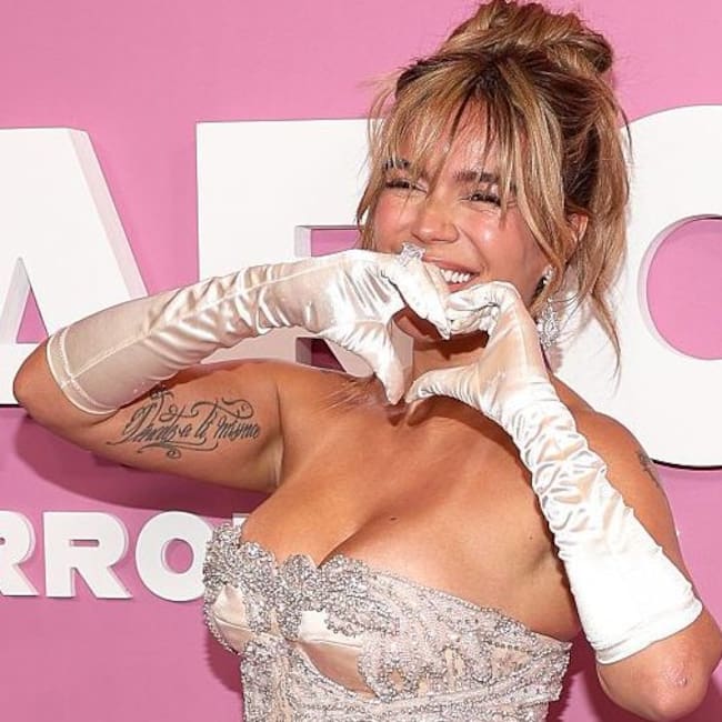 Karol G attends the New York screening of Netflix's "Karol G: Tomorrow Was Beautiful" at Whitby Hotel on May 06, 2025 in New York City. Manoli Figetakis/WireImage