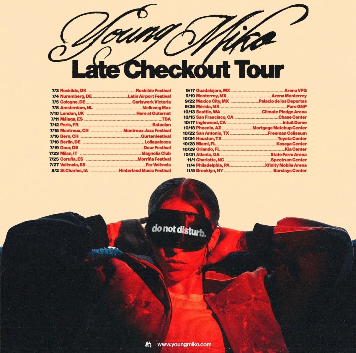 Fechas y ciudades del Late Checkout Tour de Young Miko