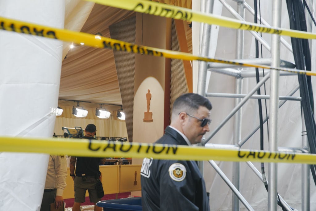 Oscar Award preparations taking place in Hollywood, Los Angeles, California on February 28, 2025. Katie McTiernan/Anadolu via Getty Images