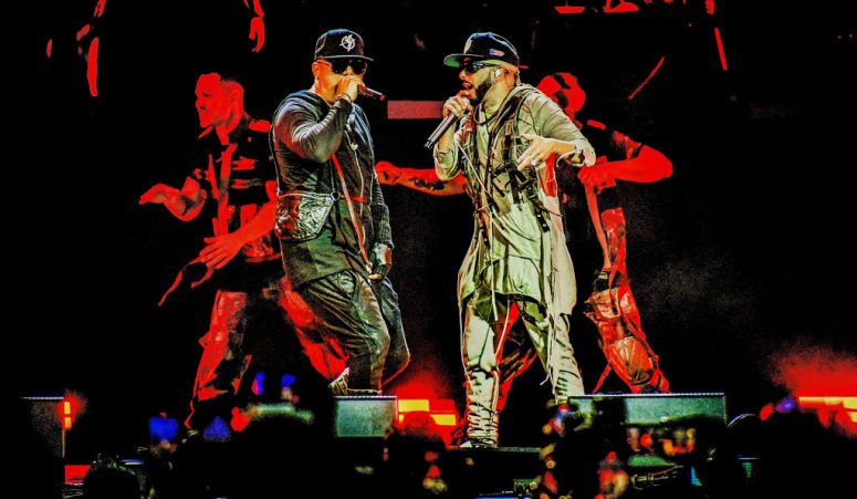 Wisin & Yandel perform during their "La Ultima Misión" Tour in Orlando, Florida