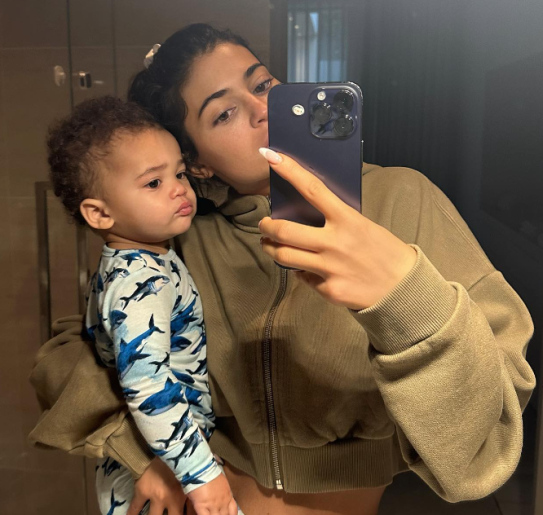 Kylie Jenner and her son, Aire 