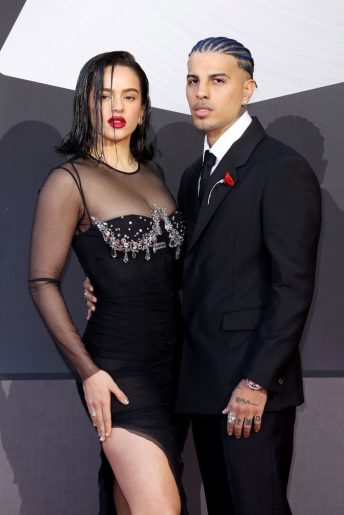 Rosalía and Rauw Alejandro attend The 23rd Annual Latin Grammy Awards on November 17, 2022 in Las Vegas. John Parra/Getty.