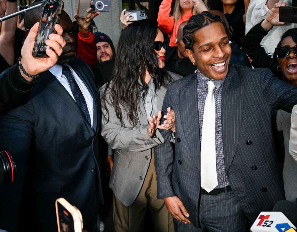 Rihanna and A$AP Rocky are seen outside of Clara Shortridge Foltz Criminal Justice Center