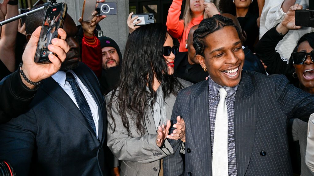 Rihanna and A$AP Rocky are seen outside of Clara Shortridge Foltz Criminal Justice Center