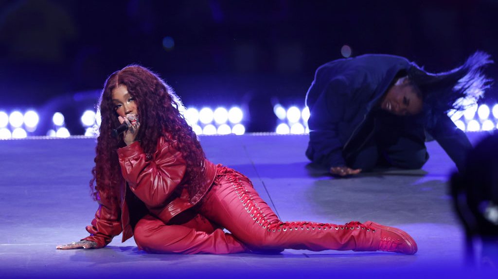 SZA performs at Super Bowl LIX at Caesars Superdome