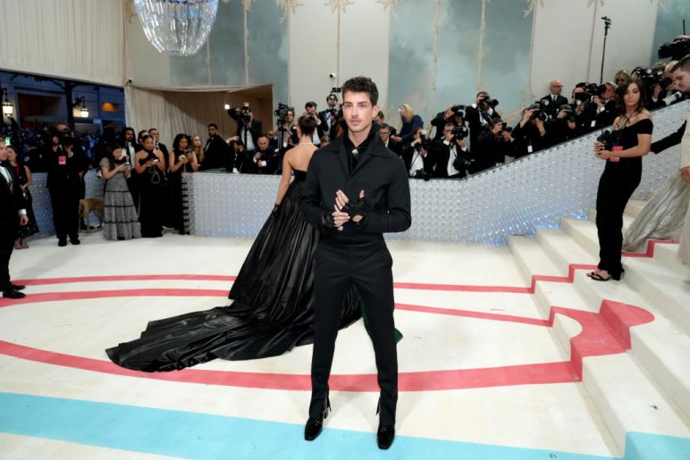 Manu Rios attends the 2023 Met Gala Celebrating "Karl Lagerfeld: A Line Of Beauty" 
