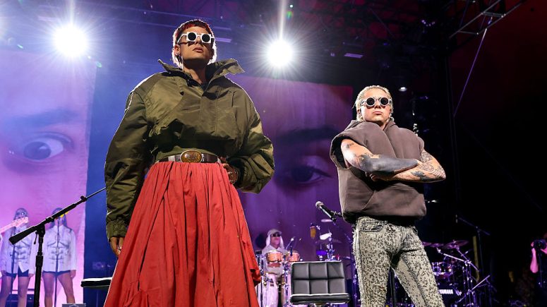 Ca7riel and Paco Amoroso perform at the Gobi Tent during the 2025 Coachella Valley Music