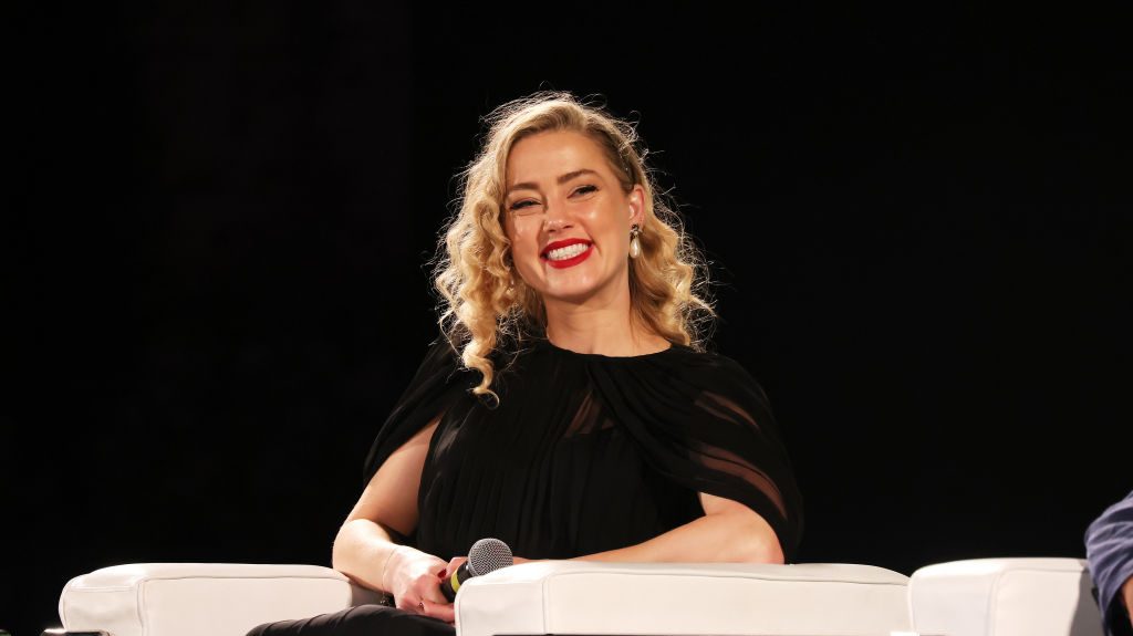 Amber Heard speaks on the stage during the 69th Taormina Film Festival