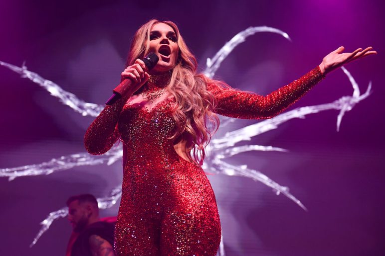 Melody performs on stage during the London Eurovision Party 2025