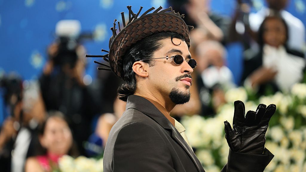Bad Bunny attends the 2025 Met Gala Celebrating "Superfine: Tailoring Black Style"