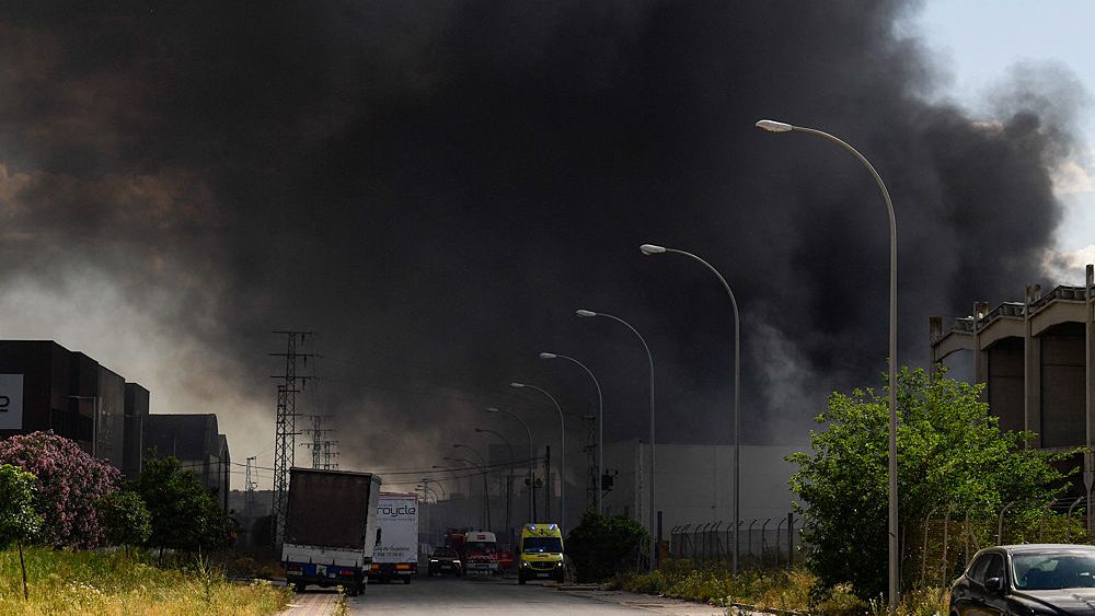 SPAIN-CHEMICALS-FIRE Chemical plant