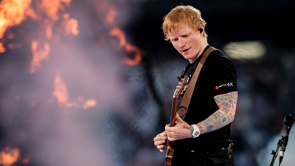 Ed Sheeran during his concert at the Riyadh Air Metropolitano on May 30, 2025, in Madrid, Spain