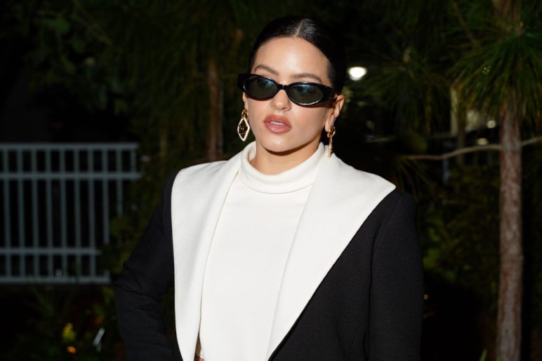 Rosalía, wearing CHANEL, attends the Chanel Dinner To Celebrate Five Echoes By Es Devlin, Jungle Plaza, Miami Design District on December 03, 2021