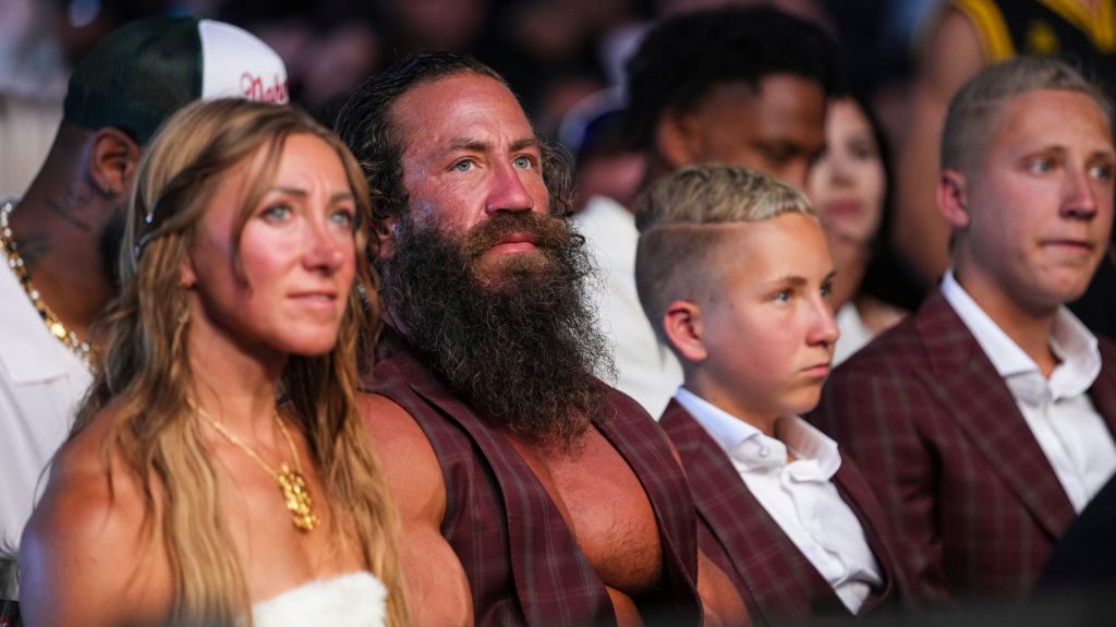 Influencer Brian "Liver King" Johnson attends the UFC 276 event at T-Mobile Arena