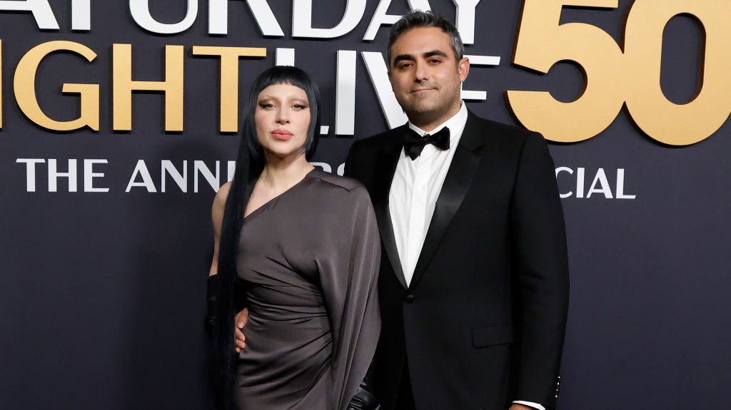 Lady Gaga and Michael Polansky attend SNL50: The Anniversary Special