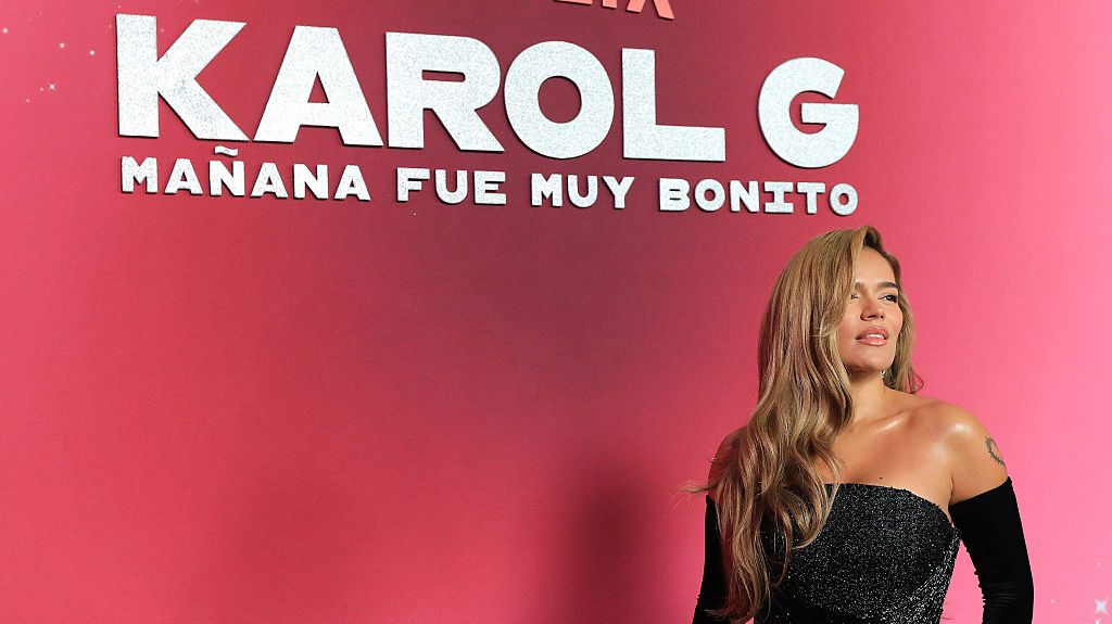 Karol G poses for a picture during the launch of her documentary "Mañana Fue Muy Bonito"