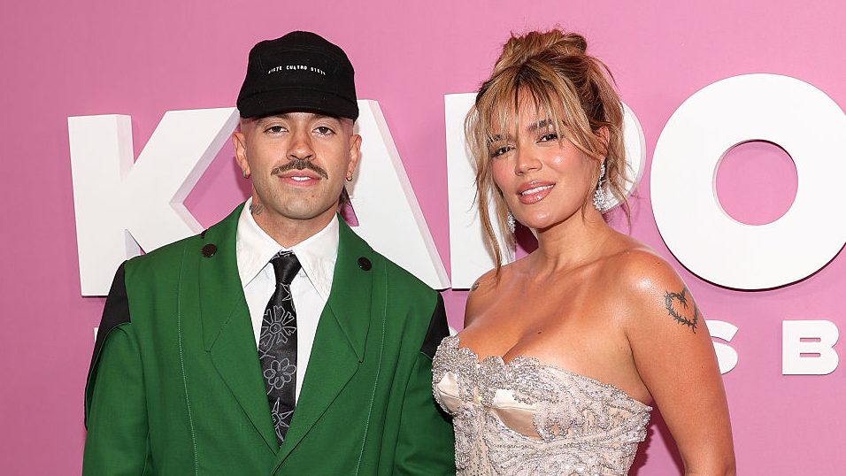 Feid and Karol G attend the New York screening of Netflix's "Karol G: Tomorrow Was Beautiful"