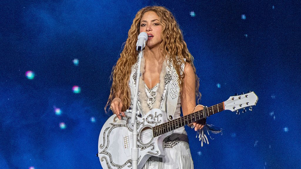 Shakira performs onstage during Shakira: Las Mujeres Ya No Lloran World Tour at Little Caesars Arena