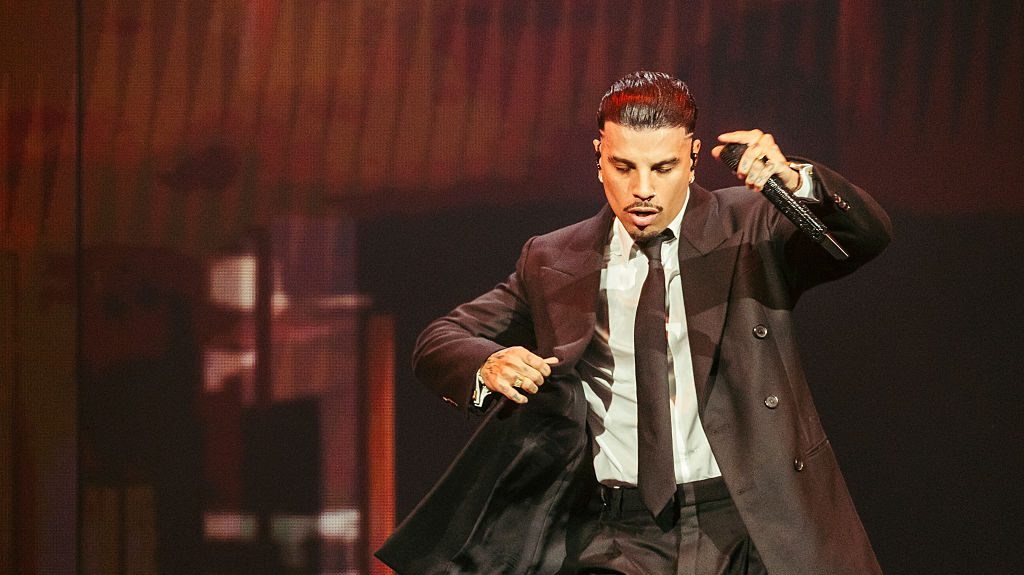 Puerto Rican singer Rauw Alejandro performs live on stage during a concert at the Max-Schmeling-Halle on June 22, 2025 in Berlin, Germany