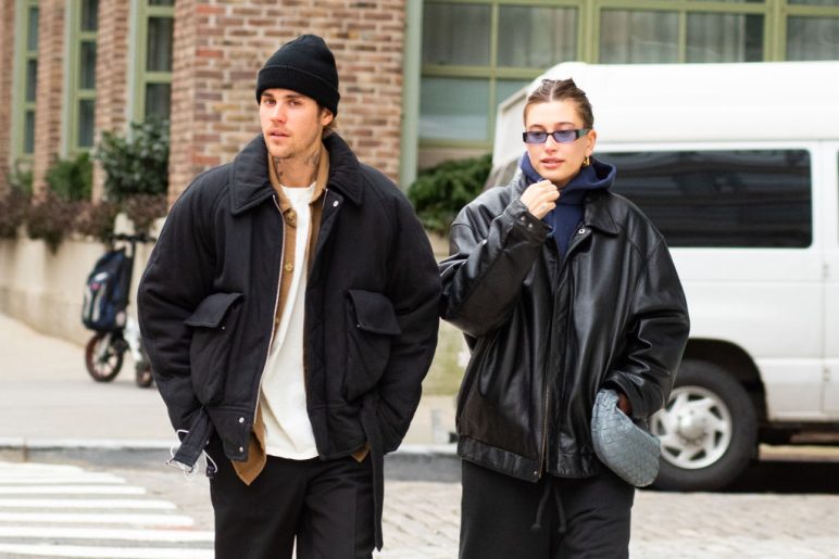 Justin Bieber and Hailey Bieber are seen out and about on January 25, 2023 in New York City