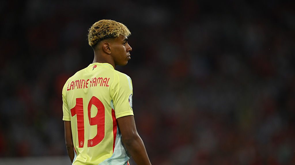 Lamine Yamal of Spain looks on during the UEFA Nations League 2025 final match between Portugal and Spain at Munich Football Arena on June 08