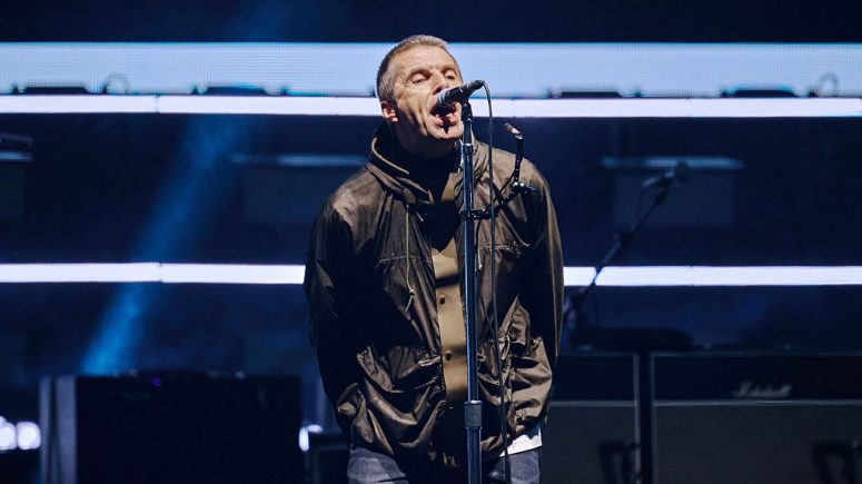 Liam Gallagher of Oasis performs on stage during the opening night of their Live '25 Tour at Principality Stadium