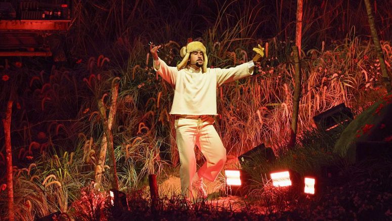Bad Bunny performs onstage during Night One of Bad Bunny: "No Me Quiero Ir De Aqui" Residencia En El Choli at Coliseo de Puerto Rico