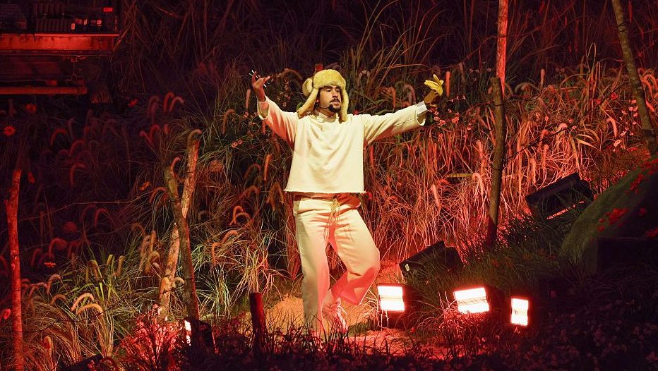 Bad Bunny performs onstage during Night One of Bad Bunny: "No Me Quiero Ir De Aqui" Residencia En El Choli at Coliseo de Puerto Rico