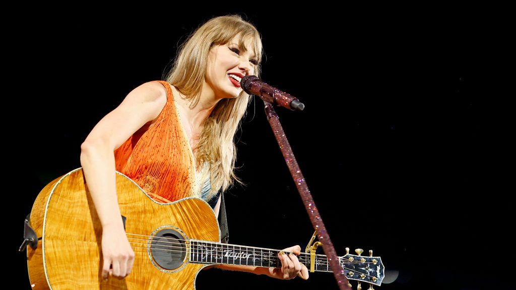 Taylor Swift performs onstage during "Taylor Swift | The Eras Tour" at Rogers Centre on November 14, 2024