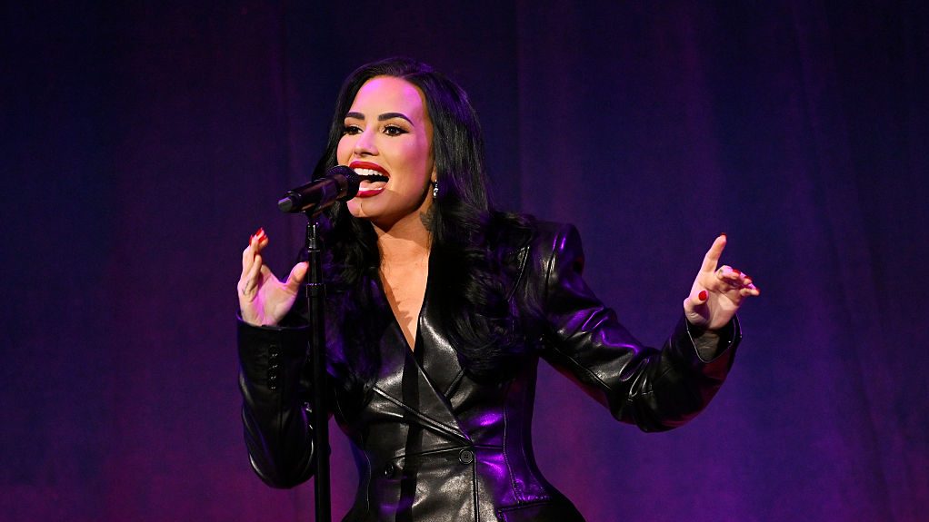 Demi Lovato performs onstage during Caron Treatment Centers' New York Gala at Cipriani 42nd Street on April 21