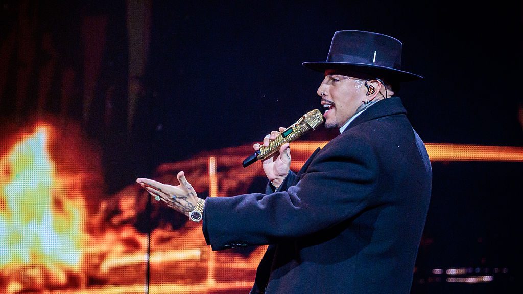 Rauw Alejandro performs at Unipol Forum of Assago on June 29, 2025 in Milan, Italy.