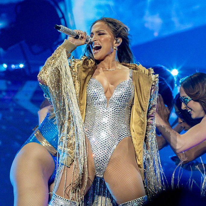 The singer Jennifer Lopez during her concert at the Movistar Arena, on 13 July, 2025 in Madrid, Spain
