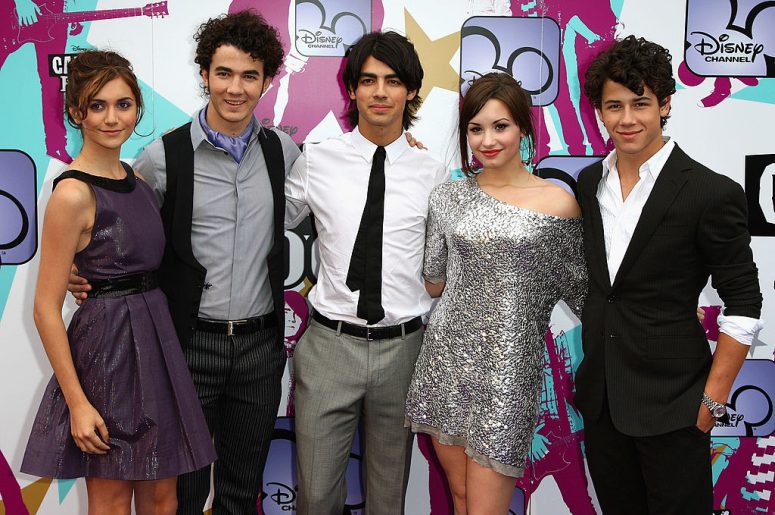 Alyson Stoner, Kevin Jonas, Joe Jonas, Demi Lovato and Nick Jonas arrive at the European TV premiere of 'Camp Rock' 