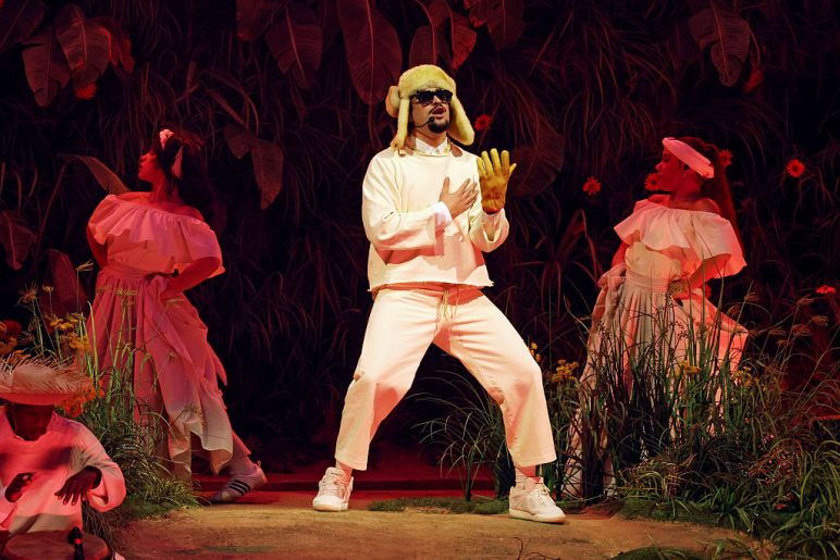 Bad Bunny performs onstage during Night One of Bad Bunny