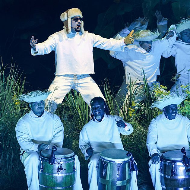 Bad Bunny performs onstage during Night One of Bad Bunny: "No Me Quiero Ir De Aqui" Residencia En El Choli at Coliseo de Puerto Rico José Miguel Agrelot on July 11, 2025 in San Juan, Puerto Rico