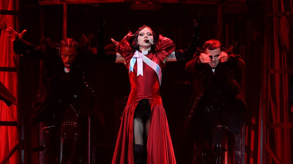 Lady Gaga performs onstage during The MAYHEM Ball Tour at The Kia Forum