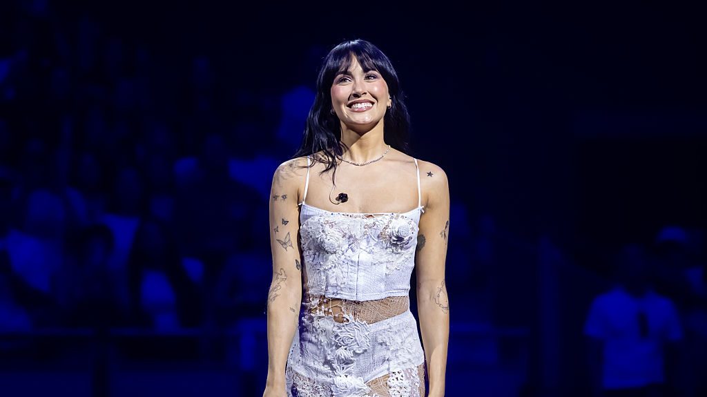 Aitana, máxima nominada de LOS40 Music Awards Santander 2025, durante su "Listening Party" de su álbum 'Cuarto Azul' en el Movistar Arena en mayo de 2025