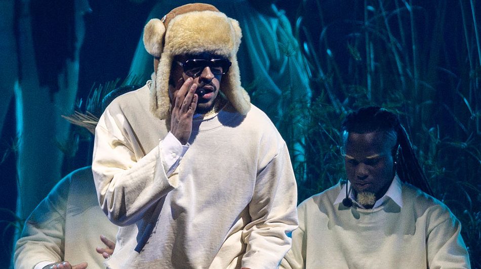 Puerto Rican singer Bad Bunny performs onstage during the first show of his 30-date concert residency
