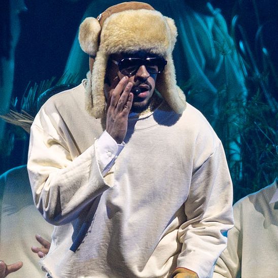 Puerto Rican singer Bad Bunny performs onstage during the first show of his 30-date concert residency