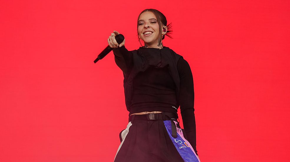 Young Miko performs during Lollapalooza at Grant Park on August 02, 2025 in Chicago, Illinois