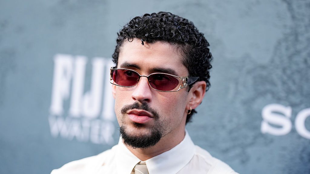 Bad Bunny at the Columbia Pictures "Caught Stealing" New York Premiere held at Regal Union Square on August 26, 2025 in New York, New York.