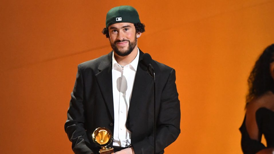 Bad Bunny accepts the Best Música Urbana Album for “Un Verano Sin Ti” onstage during the 65th GRAMMY Awards at Crypto.com Arena on February 05, 2023 in Los Angeles, California.
