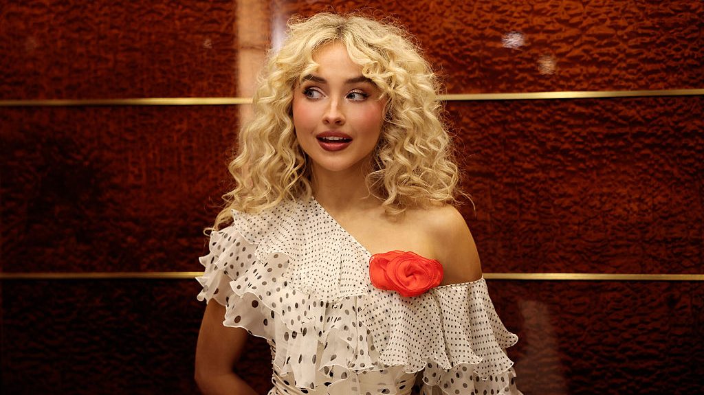 Host and musical guest Sabrina Carpenter during promos on Tuesday, October 14, 2025