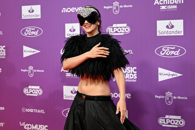 Rosalia attends the Los40 Music Awards Santander at Roig Arena on November 07, 2025 in Valencia, Spain