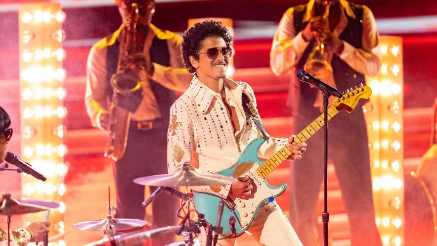 Bruno Mars at the 64th Annual Grammy Awards