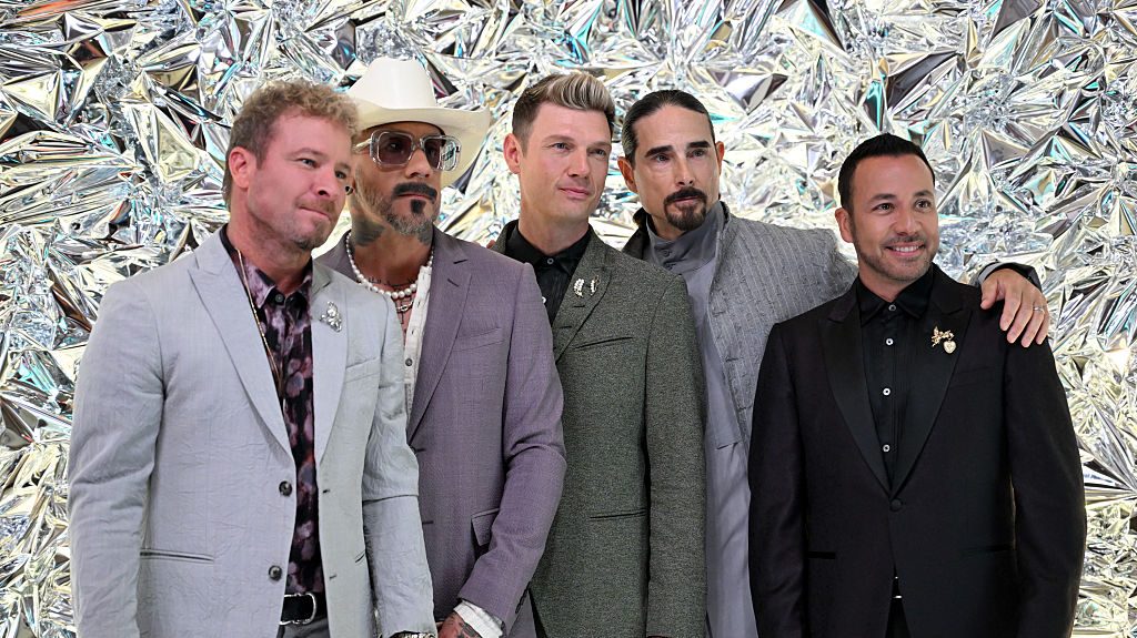 Brian Littrell, AJ McLean, Nick Carter, Kevin Richardson, Howie Dorough of Backstreet Boys at the 60th Academy Of Country Music Awards held at the Ford Center at The Star on May 08, 2025 in Frisco, Texas. (Photo by Nick White/Penske Media via Getty Images)